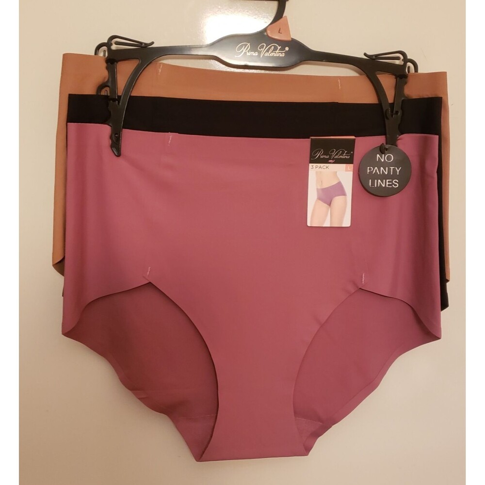 Women’s Prima Valentina 3-Pack Hipster Panties Multicolor No Panty Line Size L N